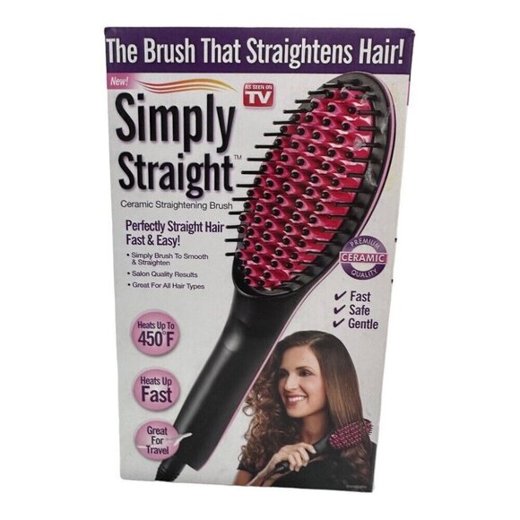 Simply Straight Ceramic Straightening Brush AS SEEN ON TV! BRAND NEW! - Picture 1 of 2
